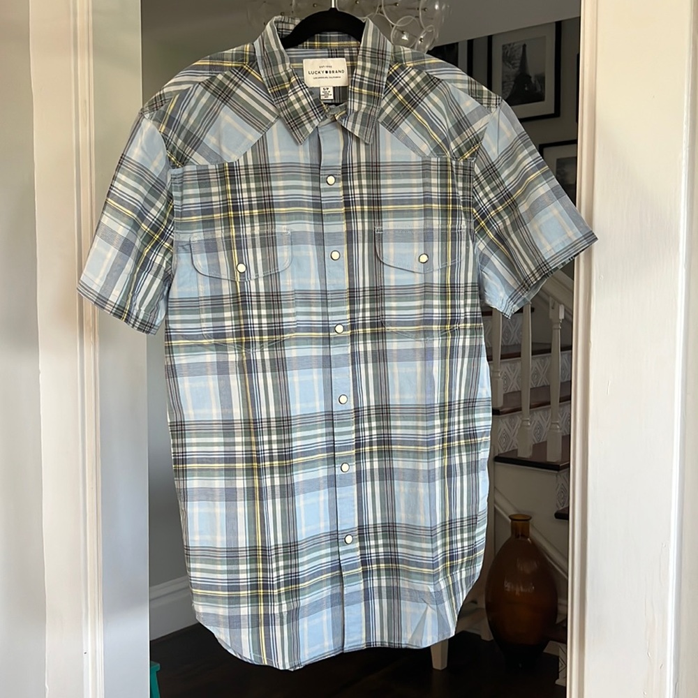 Lucky Brand- snap button, short sleeve shirt